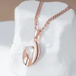 Kinel-collar con colgante de Color oro rosa 585, accesorios simples y brillantes de circón Natural, joyería fina para boda nupcial 3