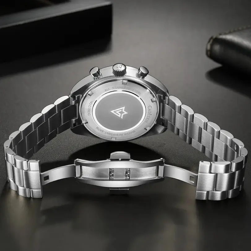 CADISEN 2024 nuevos relojes para hombres, relojes de negocios de cuarzo, reloj japonés VD53 para hombres, reloj de lujo de marca superior, reloj cronógrafo para hombres 3
