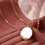 Kinel-collares con colgante de moneda redonda para mujer, Color oro rosa 585, circonita Natural Simple, colgante brillante, joyería fina para fiesta 3