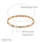 Kinel tendencia novedosa Simple 585 pulsera de Color oro rosa para mujer circón Natural de lujo novia boda joyería fina diaria 2023 nuevo 2