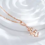 Kinel-collar con colgante giratorio geométrico para mujer, Color oro rosa 585, accesorios de circón Natural, joyería diaria de tendencia nupcial 4