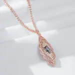 Kienl-collar con colgante de flor de Color oro rosa 585, accesorios cuadrados coloridos de circón Natural, joyería fina diaria 4