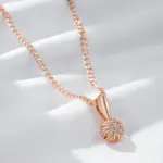 Kinel-collar con colgante de flor de cristal único para mujer, accesorios de circonita Natural de Color oro rosa de lujo 585, joyería Vintage 5