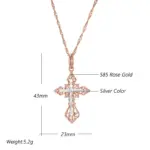 Kinel-collar con colgante de Cruz de la Iglesia Ortodoxa para hombre y mujer, joyería étnica fina diaria, Color oro rosa y plata 585 2