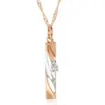 Kinel-collar con colgante de circón hueco geométrico, chapado en oro rosa y plata 585, joyería fina diaria para boda, regalo 6