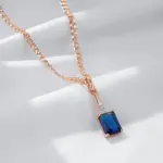 Kinel inusual brillante cuadrado azul colgante de circón Natural collar para mujer de lujo 585 Color oro rosa fiesta joyería fina diaria 5