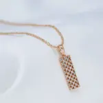 Kinel nuevo collar con colgante cuadrado de circón Natural completo moda 585 Color oro rosa collar diario para mujer joyería fina de alta calidad 3