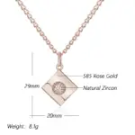 Kinel-collar con colgante de Color oro rosa 585 inusual para mujer, accesorios de circón Natural brillante, joyería diaria de alta calidad 2