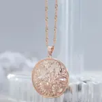 Kinel-collar con colgante brillante para mujer, flor de Metal inusual, Color oro rosa 585, colgante grande, joyería fina para uso diario 3