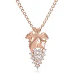 Kienl-collar con colgante grande de circonita Natural brillante para mujer, colgante de uva de cristal de Color oro rosa 585, joyería Vintage diaria 6