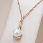Kinel-collar con colgante de perlas geométricas para mujer, Color oro rosa 585, joyería fina diaria, 2024 1