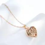 Kinel-collar con colgante de corazón para mujer, circonita Natural de lujo con Color oro rosa 585, joyería moderna para fiesta y boda 5