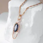 Kinel-collar con colgante de circón Natural para mujer, ovalado, colorido, a la moda, oro rosa 585, mezcla de colores plateados, colgante elegante, joyería diaria 3