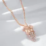 Kienl-collar con colgante grande de circonita Natural brillante para mujer, colgante de uva de cristal de Color oro rosa 585, joyería Vintage diaria 5