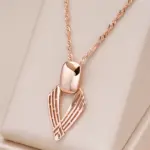 Kinel nueva moda collar con colgante brillante para mujer geometría inusual hueco 585 Color oro rosa étnico novia joyería fina diaria 1