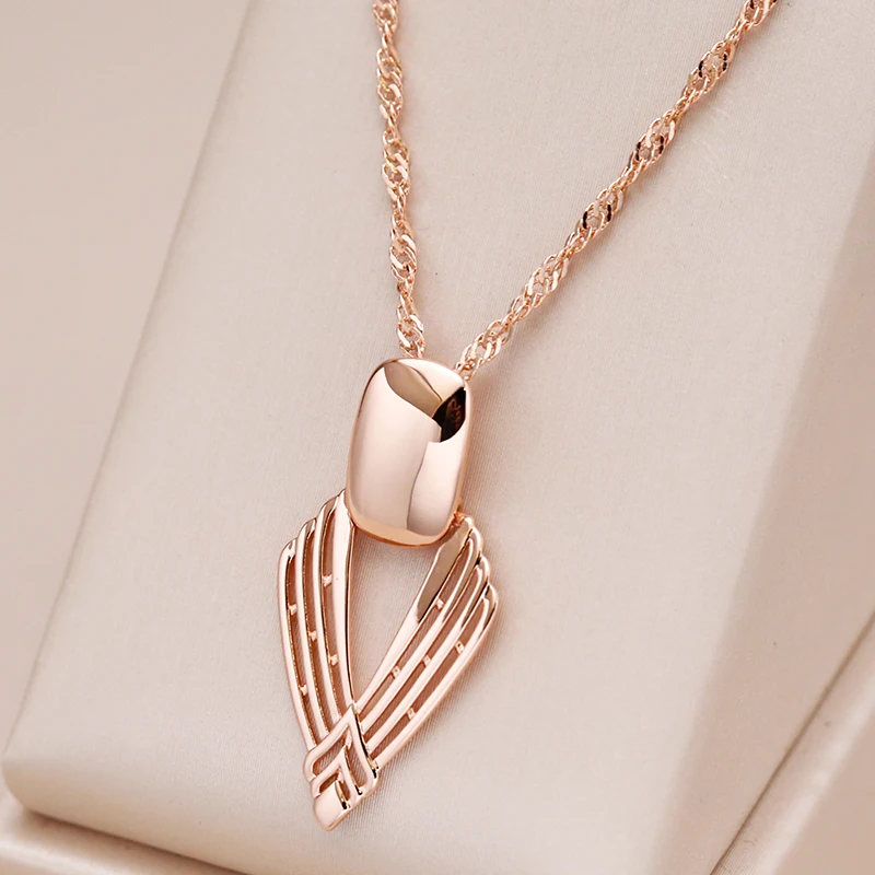 Kinel nueva moda collar con colgante brillante para mujer geometría inusual hueco 585 Color oro rosa étnico novia joyería fina diaria 1 Kinel nueva moda collar con colgante brillante para mujer geometría inusual hueco 585 Color oro rosa étnico novia joyería fina diaria 1