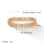 Kinel Pulsera de Eslabones Únicos en Oro Rosa 585, Tendencia Actual, para Mujer, Joyería Fina de Lujo, Estilo Étnico, para Novia, Boda o Uso Diario, Novedad 2026 2