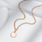 Kinel-collares con colgante de moneda redonda para mujer, Color oro rosa 585, colgante brillante de circón Natural Simple, joyería fina diaria 4