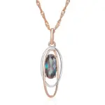 Kinel-collar con colgante de circón Natural para mujer, ovalado, colorido, a la moda, oro rosa 585, mezcla de colores plateados, colgante elegante, joyería diaria 6