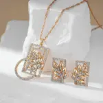 Kinel-collar con colgante cuadrado y ancho para mujer, Color oro rosa y plata, mezcla de flores de cristal Boho, joyería étnica Retro, 585 4