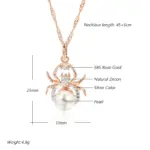 Kinel-collar con colgante de perla de araña Punk para mujer, moda 585, oro rosa, plata, mezcla de colores, colgante de fiesta, joyería fina diaria 2