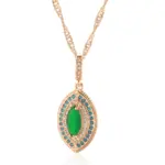Kinel-collar con colgante largo para mujer, Color oro rosa 585, moda verde con circonita Natural azul, joyería Vintage diaria para boda 6