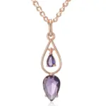 Kinel-collar con colgante largo de circonita Natural para mujer, accesorios de Color oro rosa 585, joyería diaria para boda 6