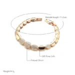 Kinel-pulsera de eslabones ovalados de oro rosa 585, pulseras finas de lujo con circonita Natural para uso diario, joyería étnica de boda 2