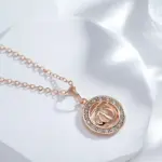 Kinel-collares étnicos de lujo con colgantes huecos para mujer, Color oro rosa 585, accesorios de circón Natural, joyería fina diaria 6