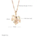 Kinel, nueva tendencia, collar con colgante de hoja para mujer, moda 585, Color oro rosa, joyería de Metal creativa, collar diario romántico único 2