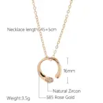 KineL-collar con colgante de circón Natural para mujer, joyería fina diaria de alta calidad, Simple, a la moda, 585 2