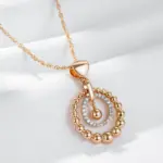 Kinel-collar con colgante de circonita Natural para mujer, cuenta brillante, Color oro rosa y plata, mezcla diaria, joyería fina Retro, moda 585 3