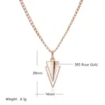 Kinel, collares con colgante brillante a la moda novedosa para mujer, colgante triangular Simple de oro rosa 585, joyería fina diaria de alta calidad 2