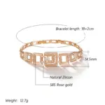 Kinel Hot 585, pulsera con accesorios cuadrados de circón Natural de Color oro rosa para mujer, joyería fina étnica de lujo para novia, joyería fina para uso diario 2