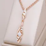 Kinel-collar con colgante en forma de flor única para mujer, moda 585, oro rosa, plata, mezcla de colores, colgante bohemio, joyería étnica diaria 1