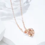 Kinel-collar con colgante de flor de cristal para mujer, Color oro rosa 585, accesorios de circón Natural, joyería fina diaria creativa 4
