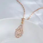 Kinel, nueva tendencia, collar con colgante de flor de cristal, circonita Natural para mujer, collar étnico de novia de oro rosa 585, joyería Vintage de moda 5