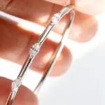 Brazalete KNOBSPIN con Moissanita, 5 Piedras, Corte Marquise de 3x6mm, Plata de Ley 925 Chapada en Oro Blanco de 18k, Certificado GRA, para Mujer 5