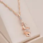 Kinel-collar con colgante giratorio geométrico para mujer, Color oro rosa 585, accesorios de circón Natural, joyería diaria de tendencia nupcial 1