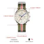 Reloj CADISEN nuevo cronógrafo de cuarzo para hombre, relojes de lujo para hombre MIYOTA 0S10 AR, reloj de pulsera de lona resistente al agua con espejo para hombre 6