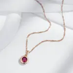 Kinel-collar con colgante de circón Natural rojo brillante para mujer, moda 585, Color oro rosa, joyería étnica para novia, joyería Vintage diaria fina 4
