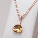 Kinel-collar con colgante de Color oro rosa 585, Simple, para mujer, circonita Natural marrón, joyería de boda para novia de alta calidad 1