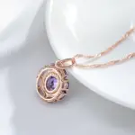 Kinel inusual brillante ovalado púrpura colgante de circón Natural collar para mujer de lujo 585 Color oro rosa joyería diaria de fiesta 4