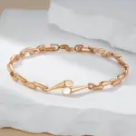 Kinel-pulsera geométrica de Color oro rosa para mujer, moda 585, Metal brillante de lujo, joyería fina diaria para boda y novia, novedad de 2023 5