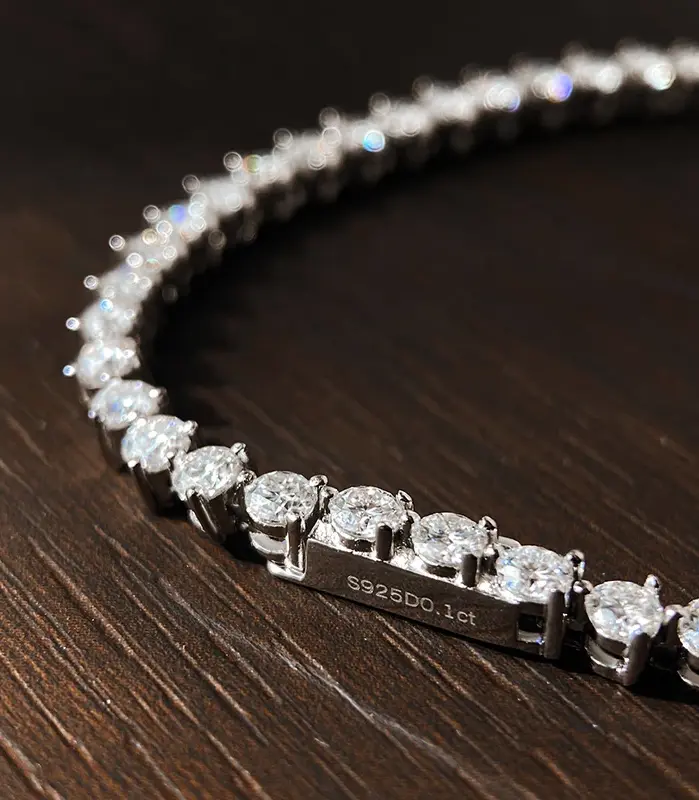 KNOBSPIN-pulsera de tenis de moissanita de 3 garras, pulsera de diamantes con certificado GRA de 3mm, pulseras de plata de ley s925 para mujer y hombre 2
