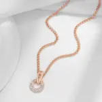 Kinel-collar con colgante de circonita Natural brillante para mujer, diseño único, Color oro rosa 585, regalo de joyería para boda y novia 5
