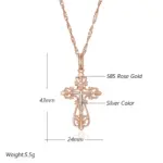 Kinel-collar con colgante de Cruz de la Iglesia Ortodoxa para hombre y mujer, joyería étnica fina diaria, Color oro rosa y plata 585 2