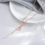 Kinel moda novedosa borla colgante hueco circón Natural 585 collar de Color dorado cadena de ondas de agua joyería diaria para fiesta de boda 5