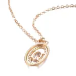 Kinel-Colgante de circón Natural con flores huecas para mujer, collar de Color oro rosa, joyería fina diaria, 585 5