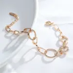 Kinel moda 585 oro rosa circón Natural círculos geométricos pulsera de eslabones mujeres finas modernas regalos de fiesta diarios joyería de boda 5